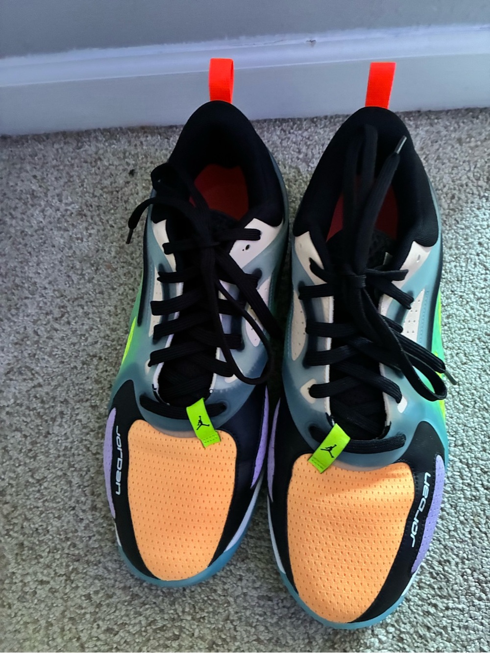 Jordan Kids Orange, Neon Green & Black Sneakers